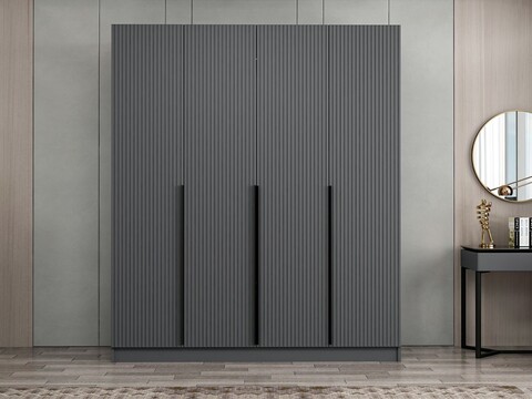 Dulap pentru haine, Minerva, Kale Plus, 180x210x52 cm, PAL, Antracit