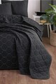 Set cuvertura Single 160x220 cm, 2 piese, Solid - Black, Eponj Home, 65% bumbac/35% poliester