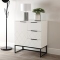 Comoda cu 3 sertare si 1 usa Kemi, Versa, 80 x 38 x 70 cm, lemn de pin
