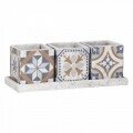 Set 3 ghivece si suport Portuguese, Esschert Design, 36.1 x 13.3 x 12.6 cm, beton, multicolor