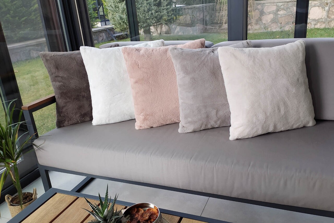 Perna, Cushion - White, Aksu, Poliester