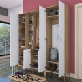 Cuier de perete, Rani, EA129, 180x198 cm, PAL, Nuc/Alb