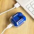 Casti fara fir cu carcasa de incarcare Grey InnovaGoods, Bluetooth 5.0, control tactic, USB-C, albastru