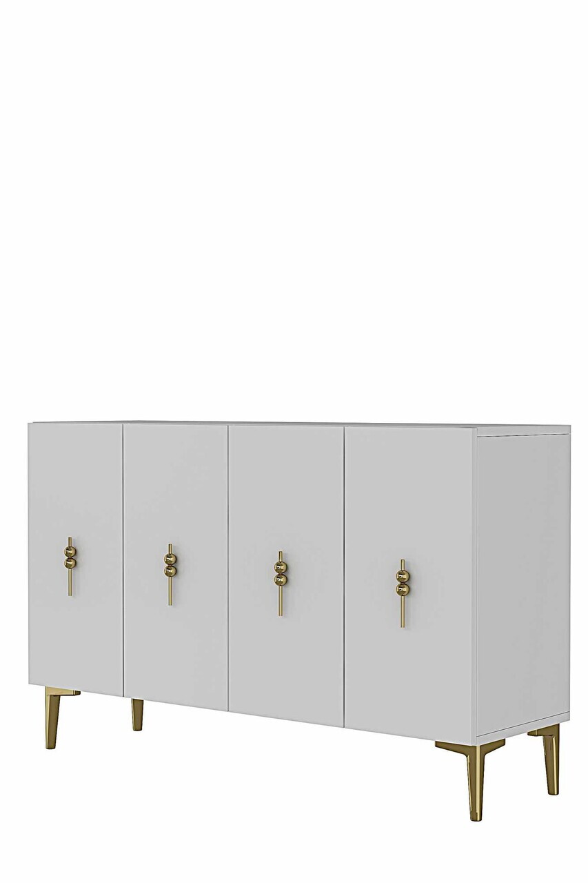Consola, Hanah Home, Ayshe 120, 120x75x32 cm, Alb/Auriu — imaginea 6