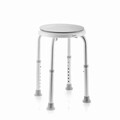 Taburet de baie rotativ si reglabil Roshawer, InnovaGoods, 42 x 42 x 36-53 cm, alb/gri