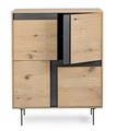 Bufet inferior Stanwood, Bizzotto, 90 x 40 x 120 cm, MDF/furnir din lemn de stejar