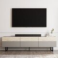 Comoda TV, Inarch, Sign, Gri / Travertin