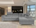 Coltar extensibil dreapta 4 locuri ELTAP, RT-03MAN, Eridano, 275x202x88 cm, lemn/poliester, gri deschis