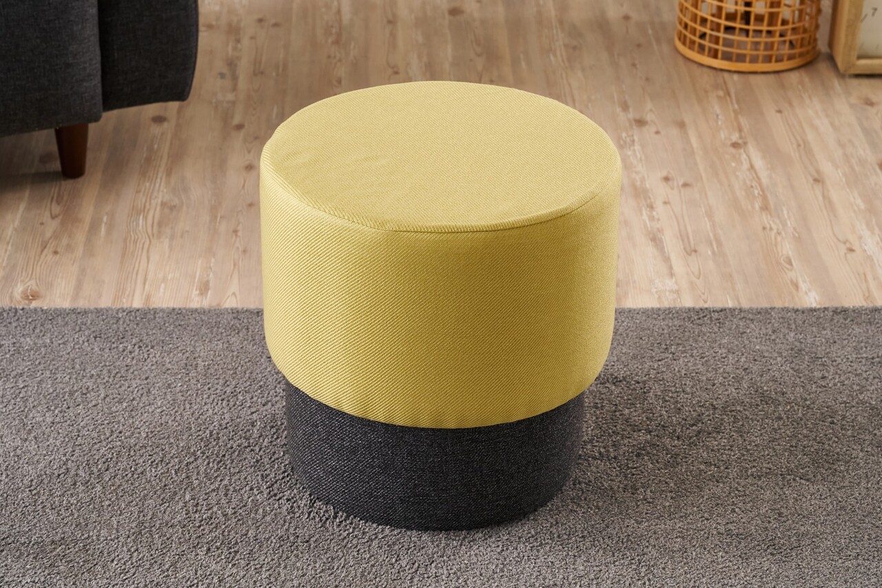 Taburet, Atelier del Sofa, 825BLC5179, Lemn, Galben - view 2