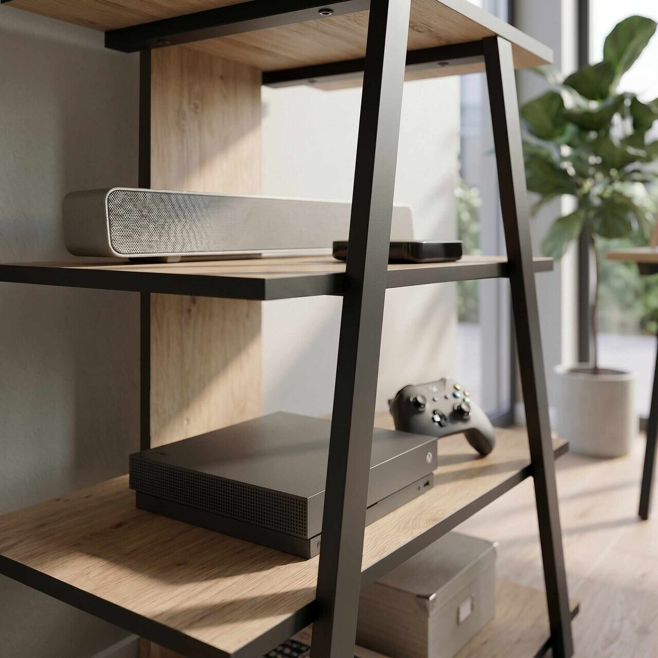 Comoda TV, Hanah Home, Lyno, 70.4x80x40.6 cm, Stejar safir / negru — imaginea 3