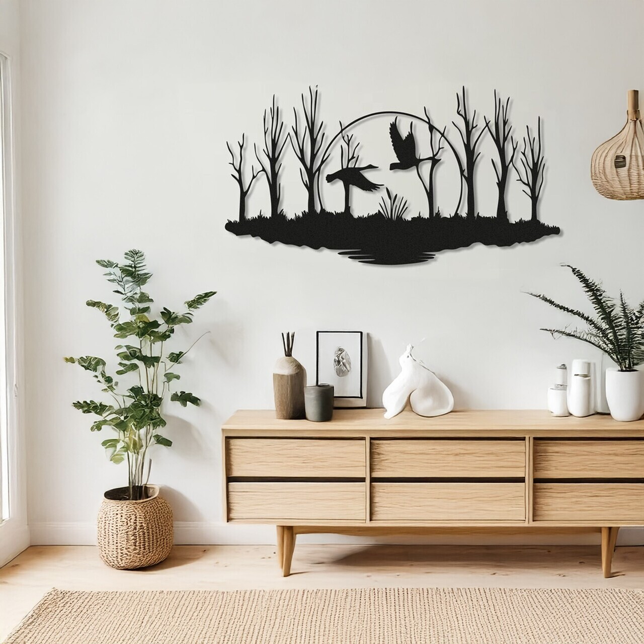 Decoratiune de perete, DCV-1046-MT, Dimensiune: 60 x 30 cm, Negru — imaginea 2