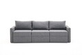 Canapea extensibila cu 3 locuri, Balcab Home, 825BLC4323, Cadru: 100% LEMN DE BRAD, Gri