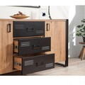Bufet inferior Cosmo Rio, Sapphire, 160x45x80 cm, natural/negru