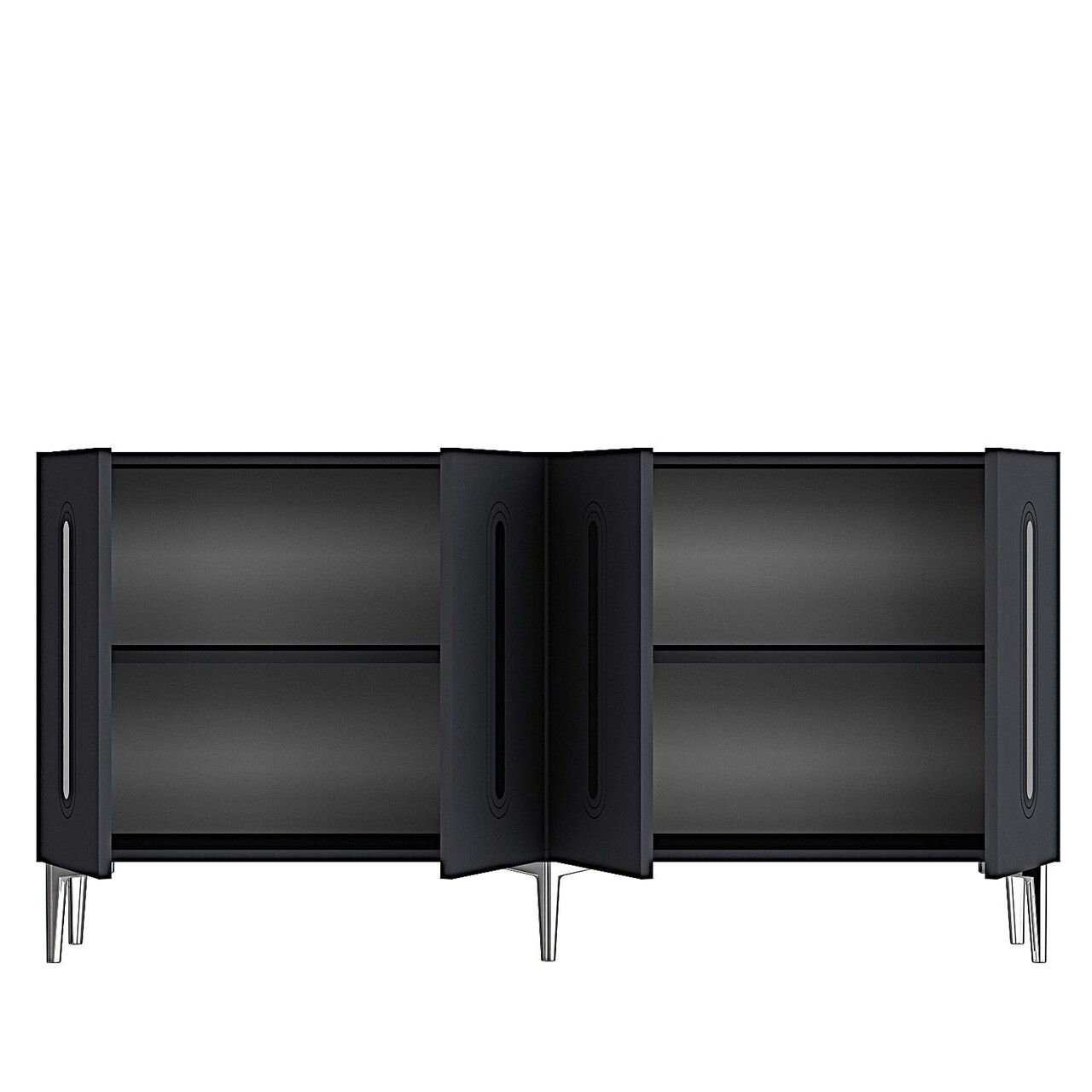 Consola, Hanah Home, Rany 150, 150x75x32 cm, Antracit / Argintiu - view 5