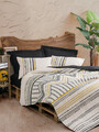 Lenjerie de pat dubla 4 anotimpuri, Elvira - Black, Cotton Box, Bumbac Ranforce