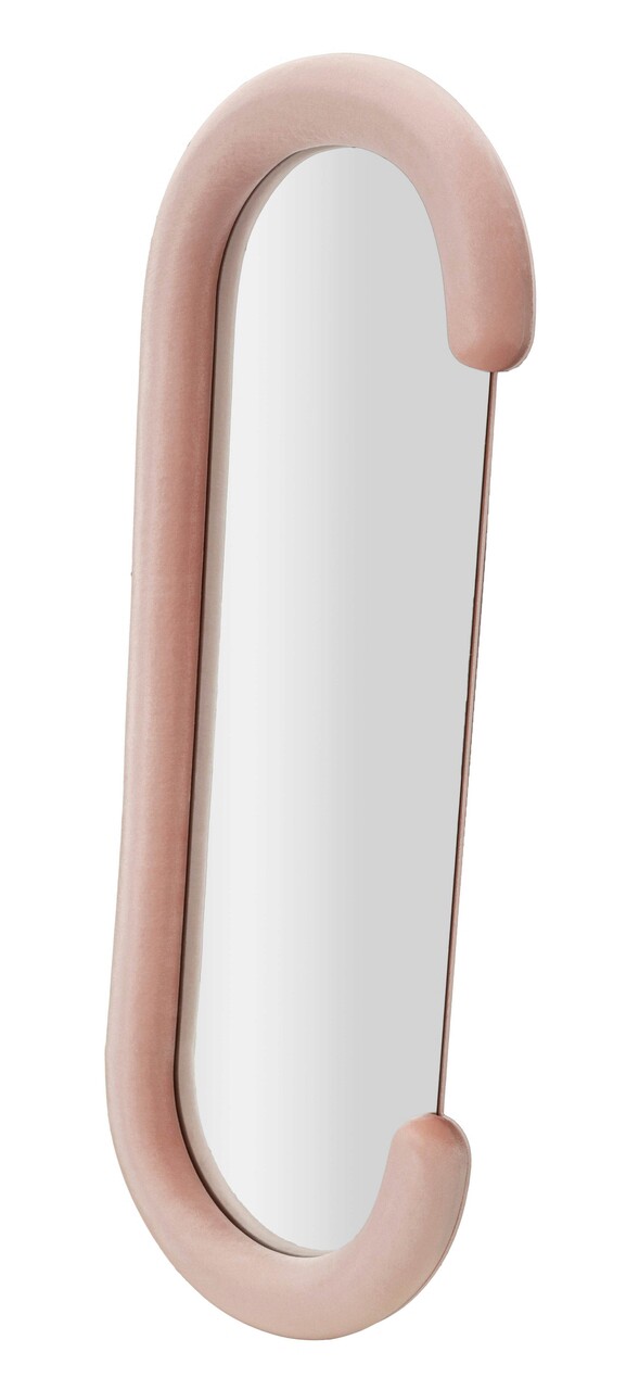 Oglinda decorativa Chantal, Mauro Ferretti, 60x160 cm, MDF/rama acoperita cu catifea, roz