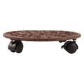 Suport mobil pentru plante in ghiveci, Esschert, Round L, 34.5 x 6.4 cm, fier forjat/PP, maro