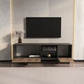 Comoda TV, Zena Home, Monaco, Negru/Maro