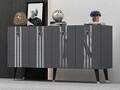Consola, Olivia, Isil, 150x80x40 cm, PAL , Antracit / Argintiu