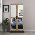Dulap pentru haine, Minerva, Kale Mirror Anthracite Oak, 90x210x52 cm, PAL, Antracit / Stejar