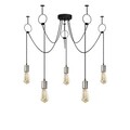Lustra, Opviq, 892OPV1746, Metal, Negru/Nichel