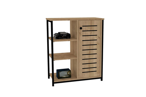 Corp biblioteca, Puqa Design, Ihlamur, 72x83.7x34cm, PAL, Safir / Negru - 1 | YEO
