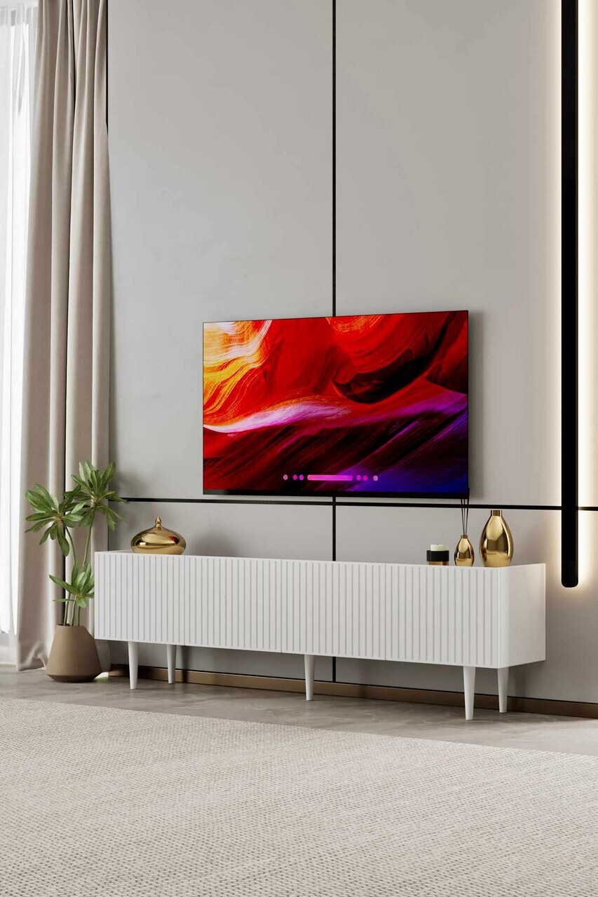 Comoda TV, Hanah Home, Capella 160, 160x50x29 cm, MDF, Alb - view 2