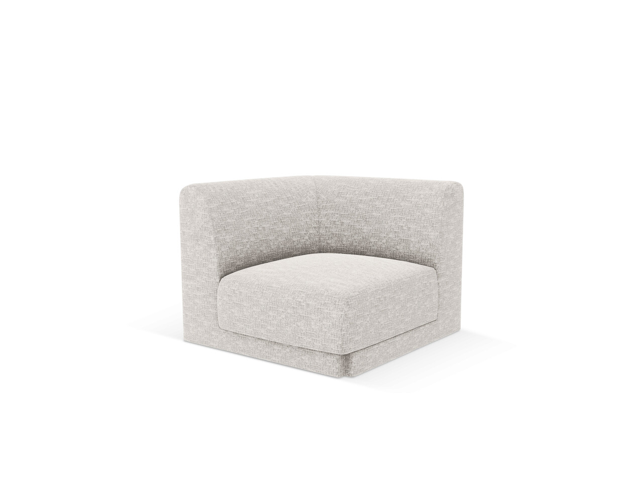Modul canapea colt 1 loc, Miley, Micadoni Home, BL, 85x85x74 cm, poliester chenille, gri deschis - 1 | YEO