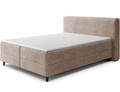 Pat continental tapitat cu lada depozitare, 140x200 cm, ELTAP, Cortiko, lemn/poliester, bej inchis