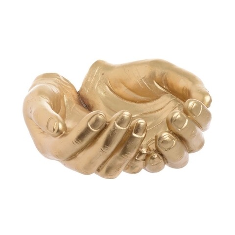 Decoratiune Hands, InArt, 19x17x12 cm, polirasina, auriu