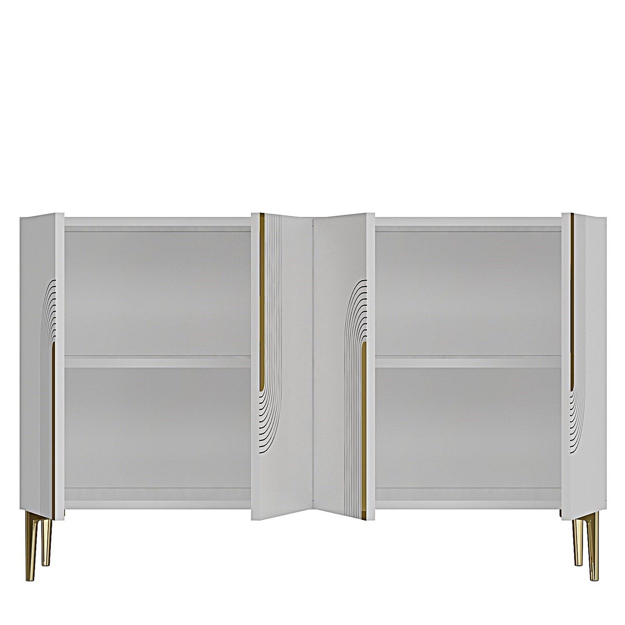 Consola, Hanah Home, Meyra 120, 120x75x32 cm, Alb/Auriu - view 8