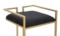 Scaun de bar Obix, Mauro Ferretti, 42x42x81 cm, catifea, negru/auriu