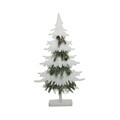 Decoratiune Tree with snow, Decoris, 8.8x39x70 cm, spuma, alb/verde