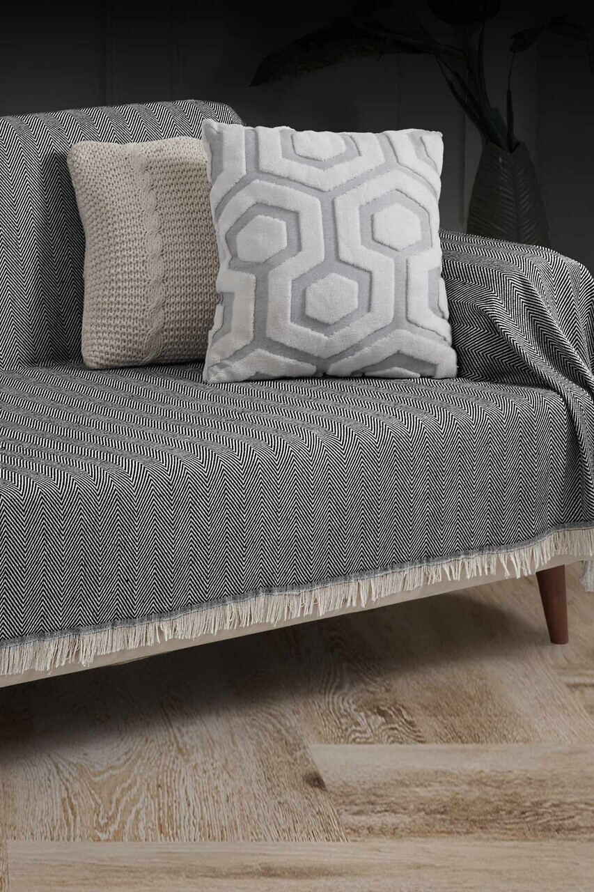 Cuvertura de pat, L'essentiel Maison, 3M Baglamasiz, Bumbac, Negru — imaginea 3