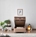 Saltea single, Base & Headboard, Niron, Helen, 80x38x180 cm, Cadru: OȚEL, Maro deschis