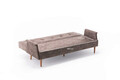 Canapea extensibila cu 3 locuri, Balcab Home, 825BLC2676, Lemn / Metal, Maro