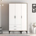 Dulap pentru haine, Hommy Craft, Kumsal ST, 120x47.5x201.4 cm, PAL, Nuc/Alb