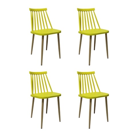 Set 4 scaune moon, heinner, plastic, galben