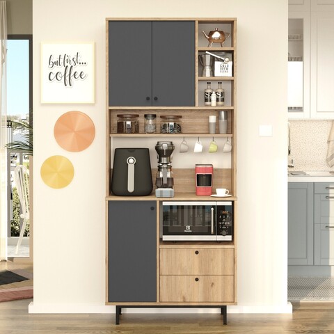 Dulap multifunctional, Locelso, RE6-SA, Stejar / Antracit