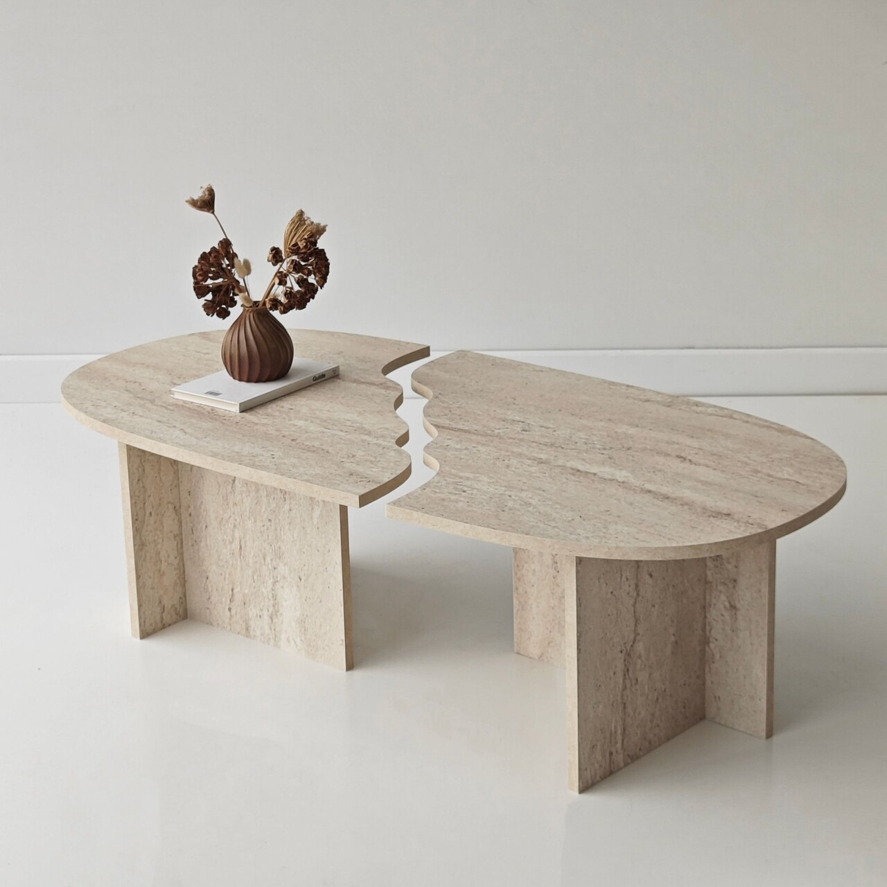Masuta de cafea, Hanah Home, Missisipi, 120x38x60 cm, Travertin - view 5