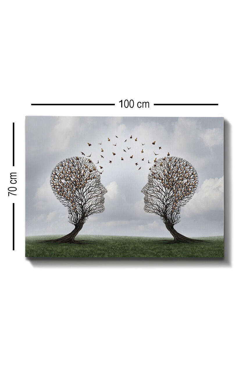 Tablou decorativ, Kanvas Tablo (70 x 100), Canvas, Rama din lemn (grosime 3 cm), Multicolor — imaginea 3