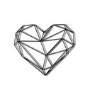 Decoratiune de perete, Heart, Metal, Dimensiune: 37 x 40 cm, Negru