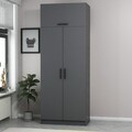 Dulap pentru haine, Minerva, Kale Anthracite, 90x255x52 cm, PAL, Antracit