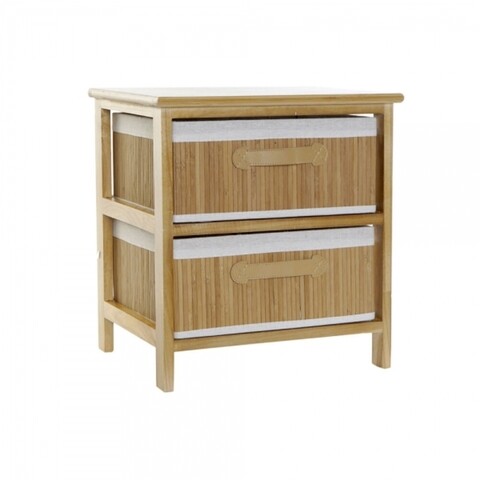 Comoda, dkd home décor, 42 x 32 x 45 cm, lemn de paulownia/bambus, maro/alb