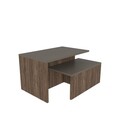 Set masute 2 piese, Zena Home, Twins, Gri deschis / Stejar