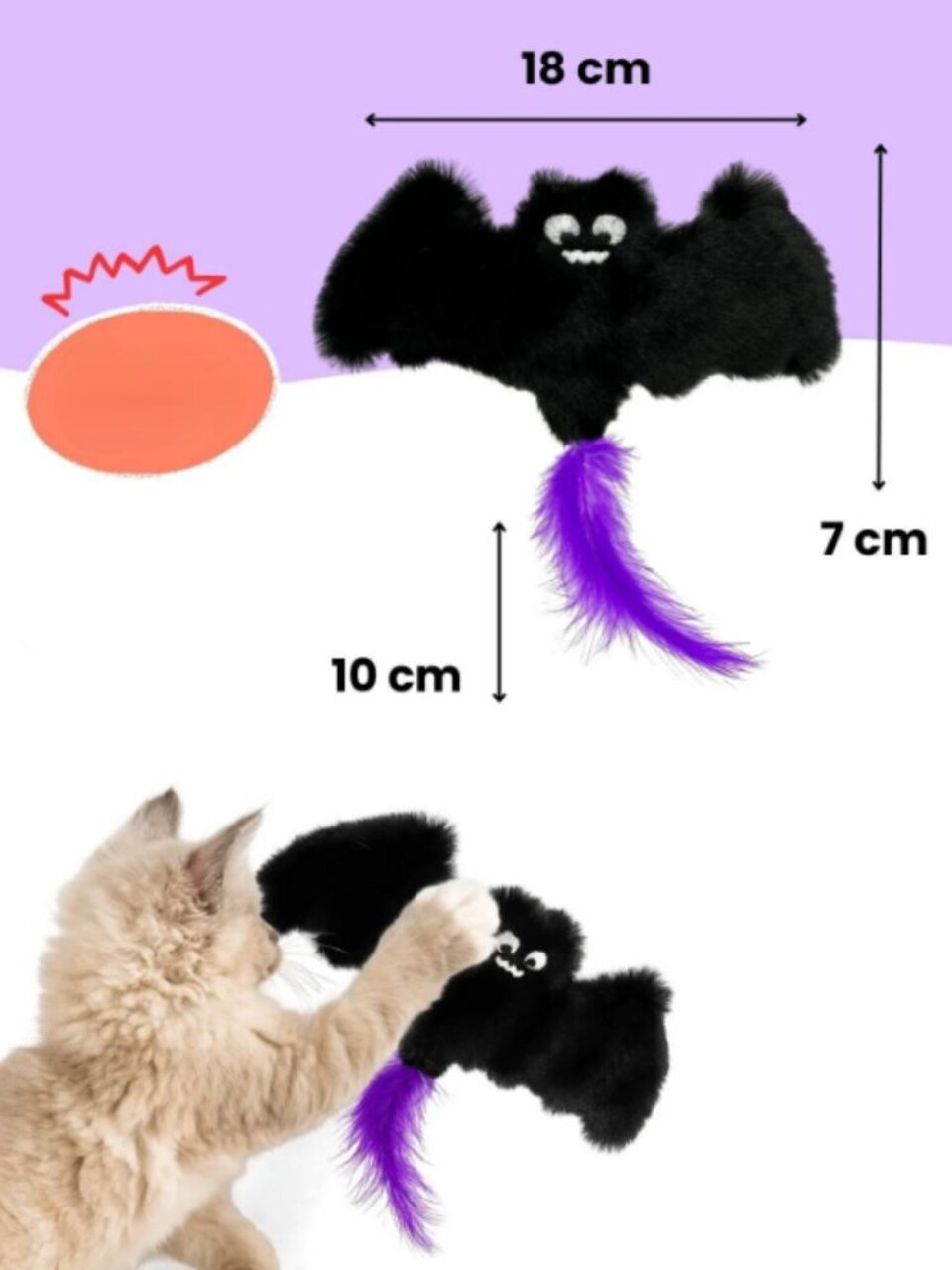 Jucărie pentru pisici, Paws &amp; Whiskers, Miyav 1024, Alb/Negru - imagine 3