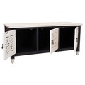 Bufet inferior cu 3 usi Karl, Creaciones Meng, 105.5x40x46 cm, lemn de brad/MDF, alb antic