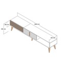 Comoda TV, Hommy Craft, Milan Alt, 180x40x35 cm, PAL, Nuc/Alb