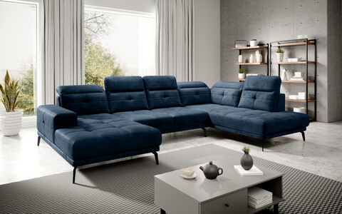Coltar dreapta 6 locuri ELTAP, RT-40NU, Bretan, 350x205x107 cm, lemn/poliester, albastru inchis