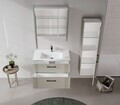 Set Dulap de Baie cu Chiuvetă și Oglindă (2 Piese), Hanah Home, Bari 85 v2, Cașmir mat
